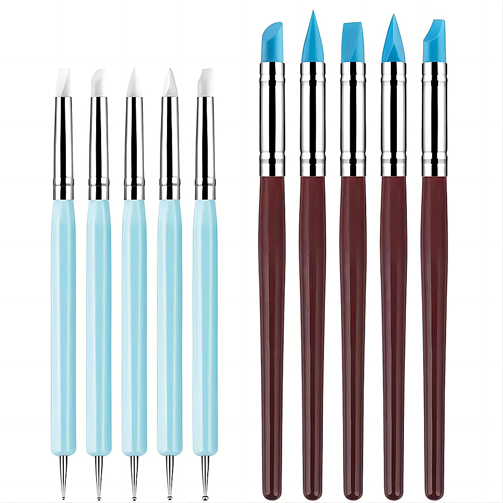 Nail Art Sch - 5/10Pcs Silicone Clay Sculpting Tools for