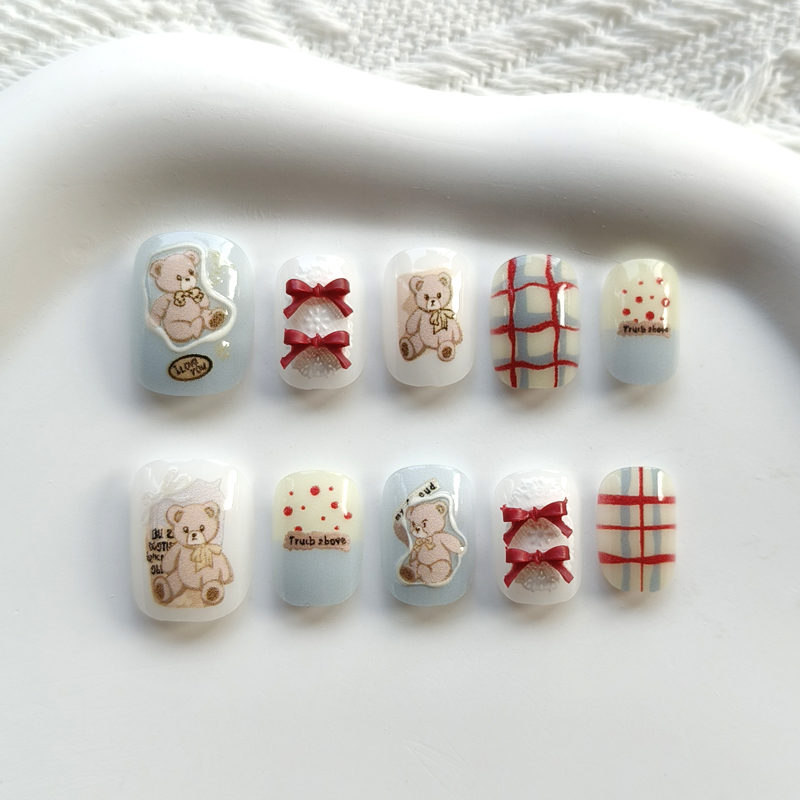 Nail Art Xs - 10Pcs Korean Style Cute Bear and