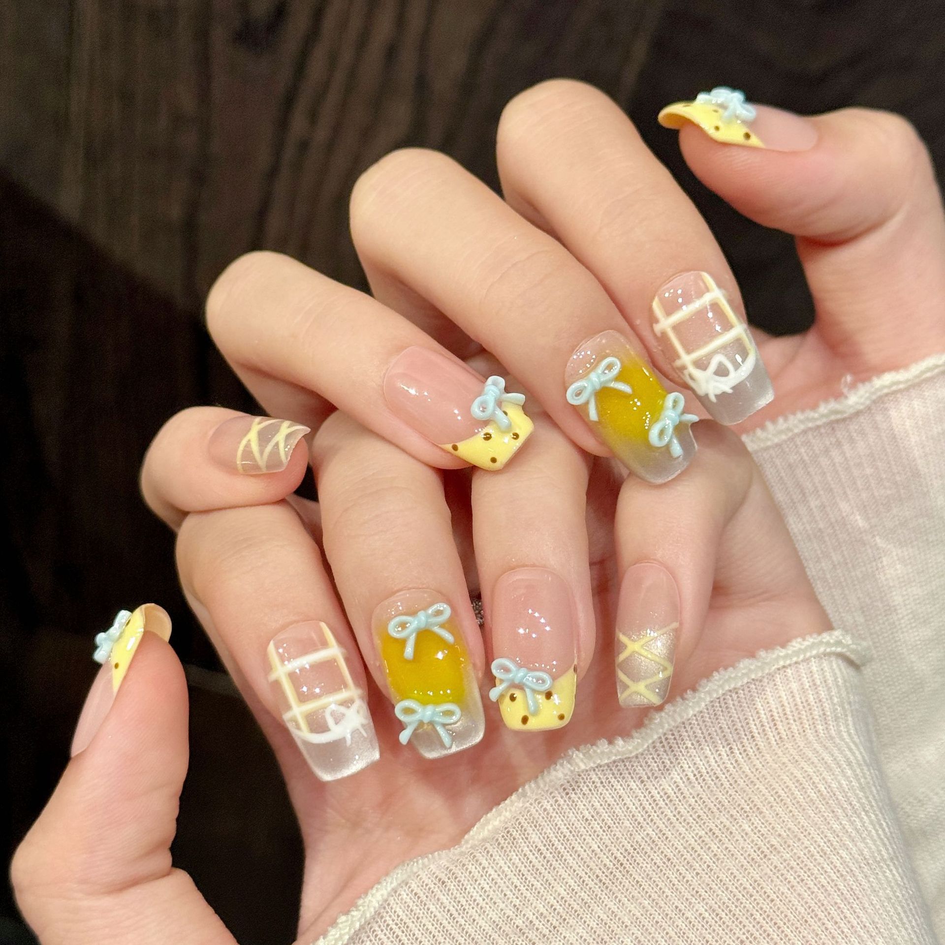 Nail Art Xs - 10pcs Handmade Kawaii Cute Gradient Press
