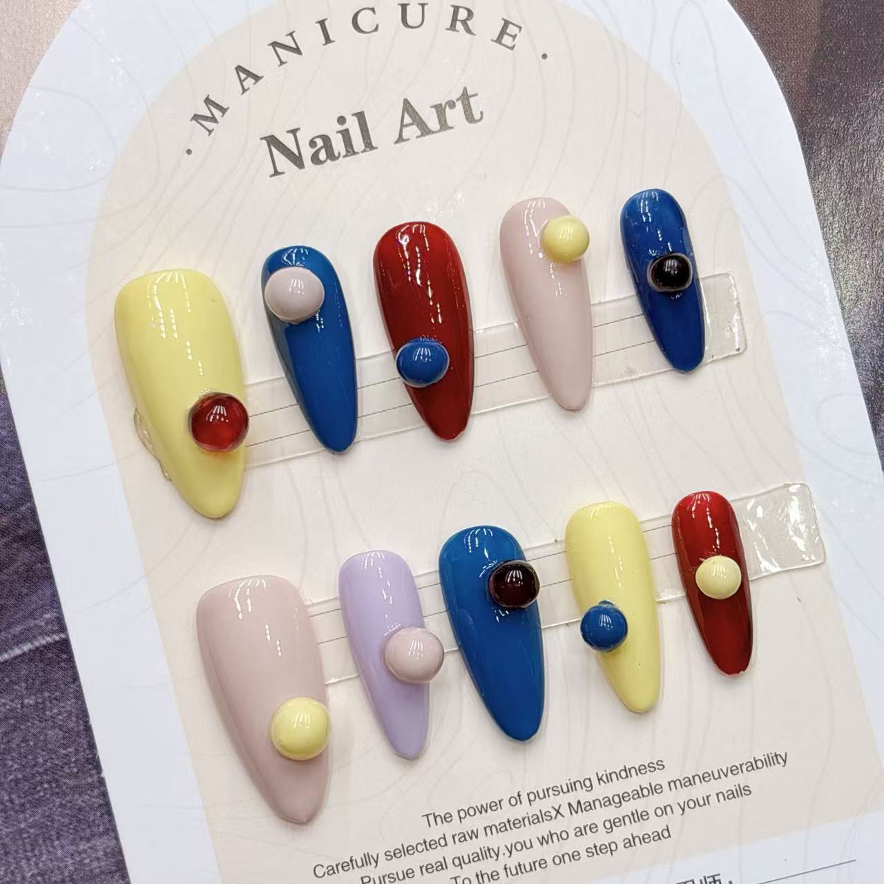 Nail Art Fake Nails - Colorful Colorful Cool & Chic Premium