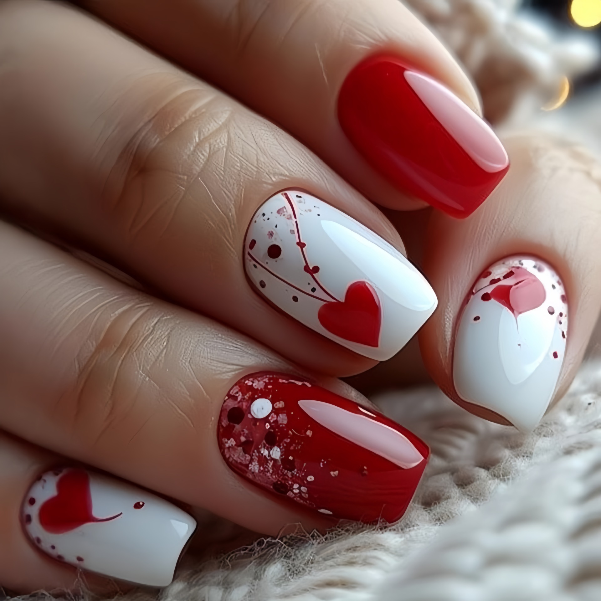 Nail Art Pink - Short Medium fake nails for women