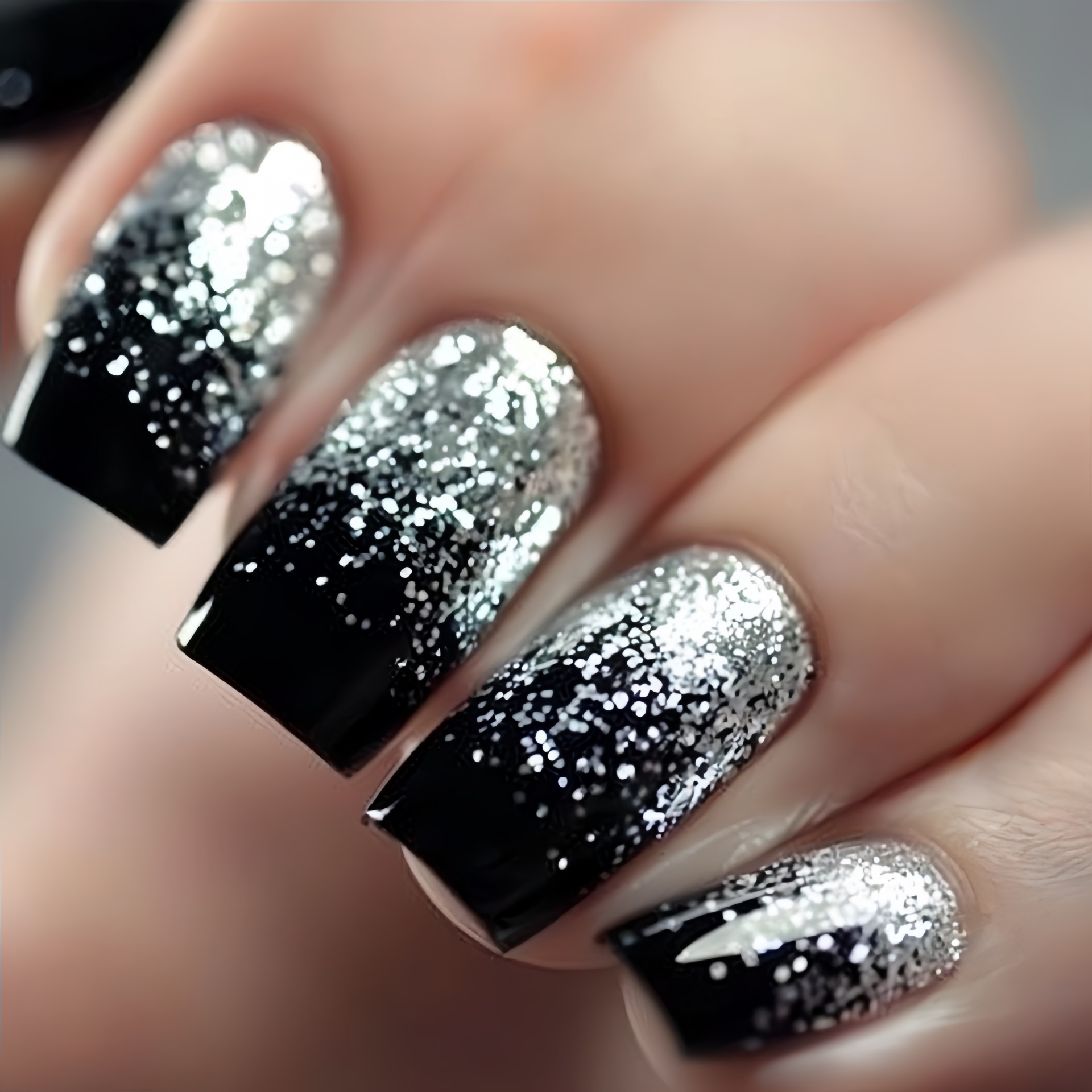 Nail Art Press On - Short Medium fake nails Gradient brown