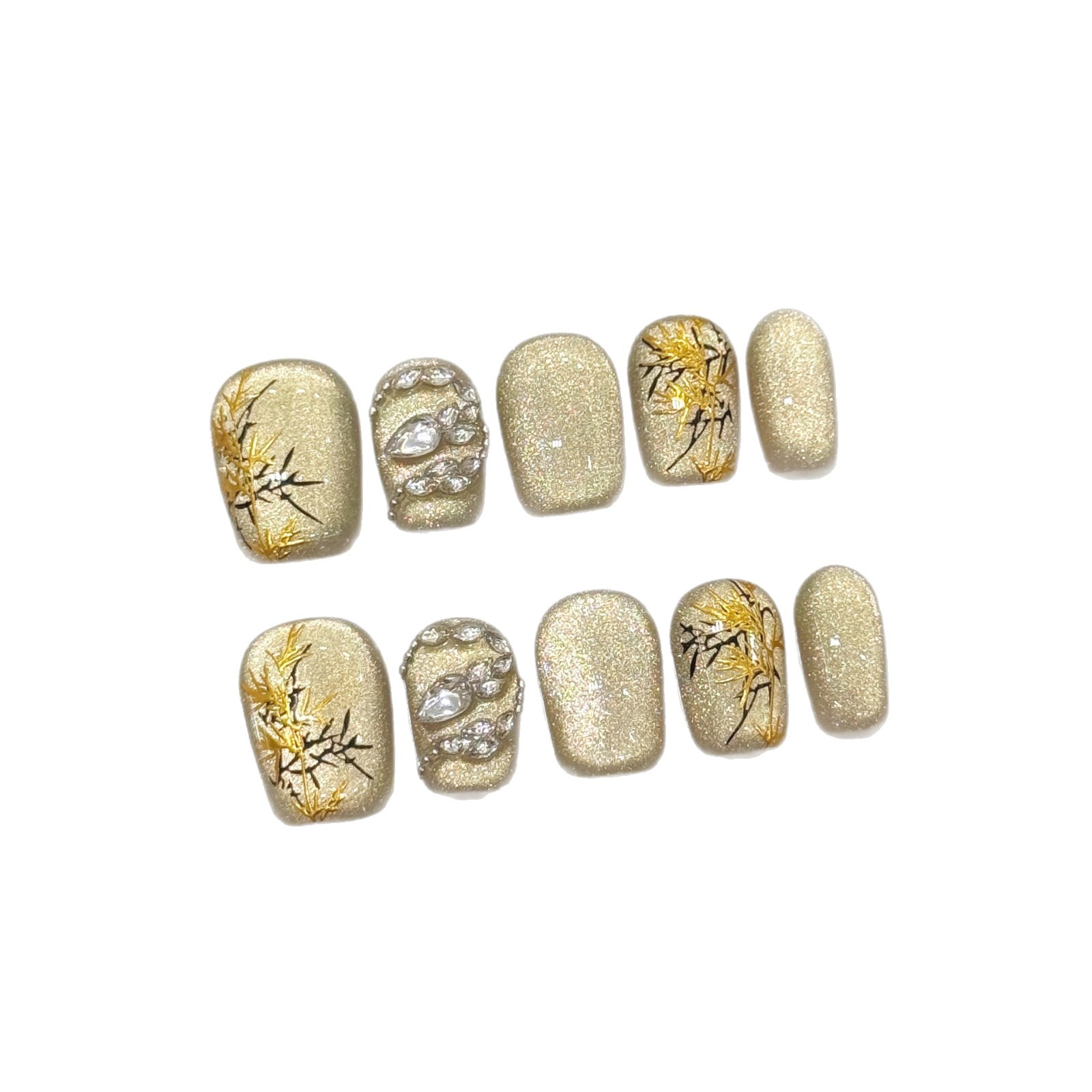 10pcs New Chinese Style Handma - огляд і ціна Nail Art Yellow