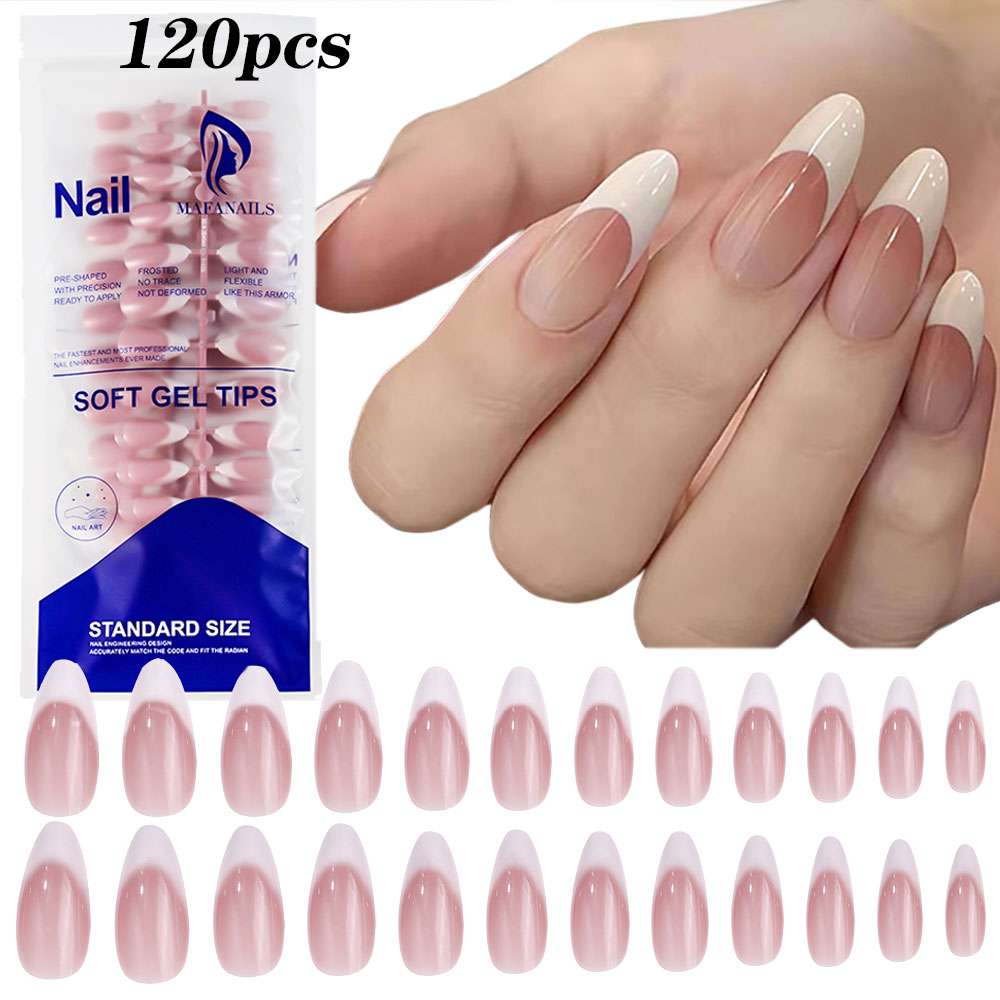 120pcs Pink Medium Almond Fren - огляд і ціна Nail Art Press On