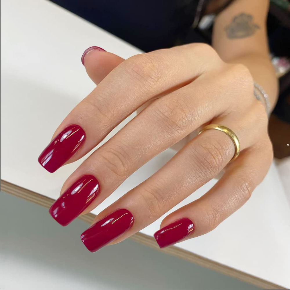 ARTAUG 24PCS Short Square Red  - огляд і ціна Nail Art Pink