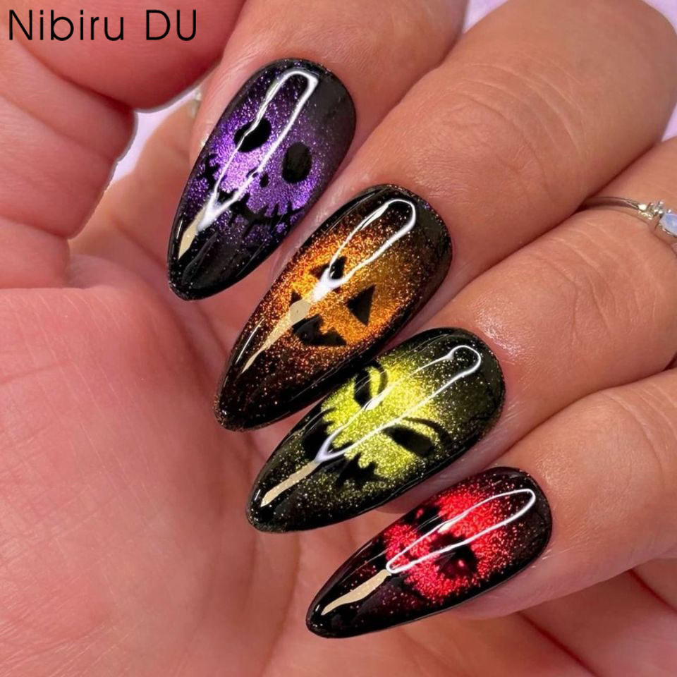 24pcs 2025 Halloween 3D Cat Ey - огляд і ціна Nail Art Cat Eye