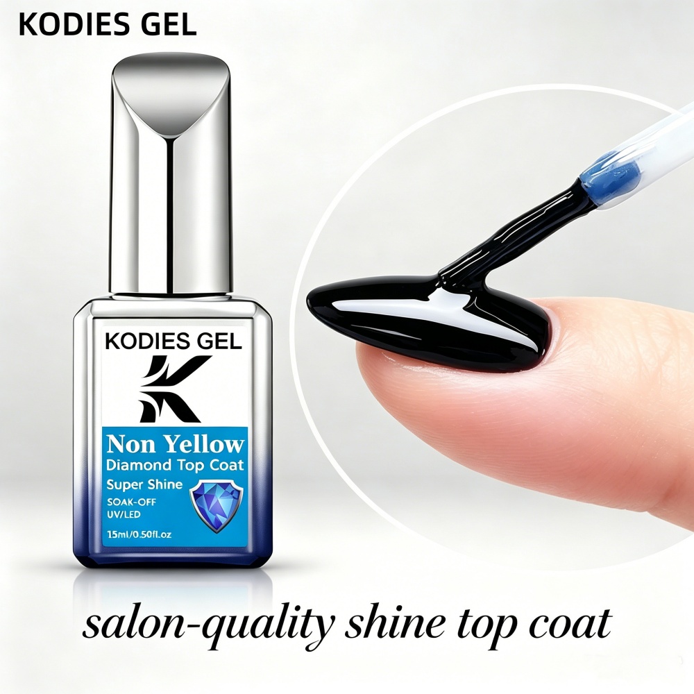 KODIES GEL Non Yellow Top Coat - огляд і ціна Nail Art Yellow