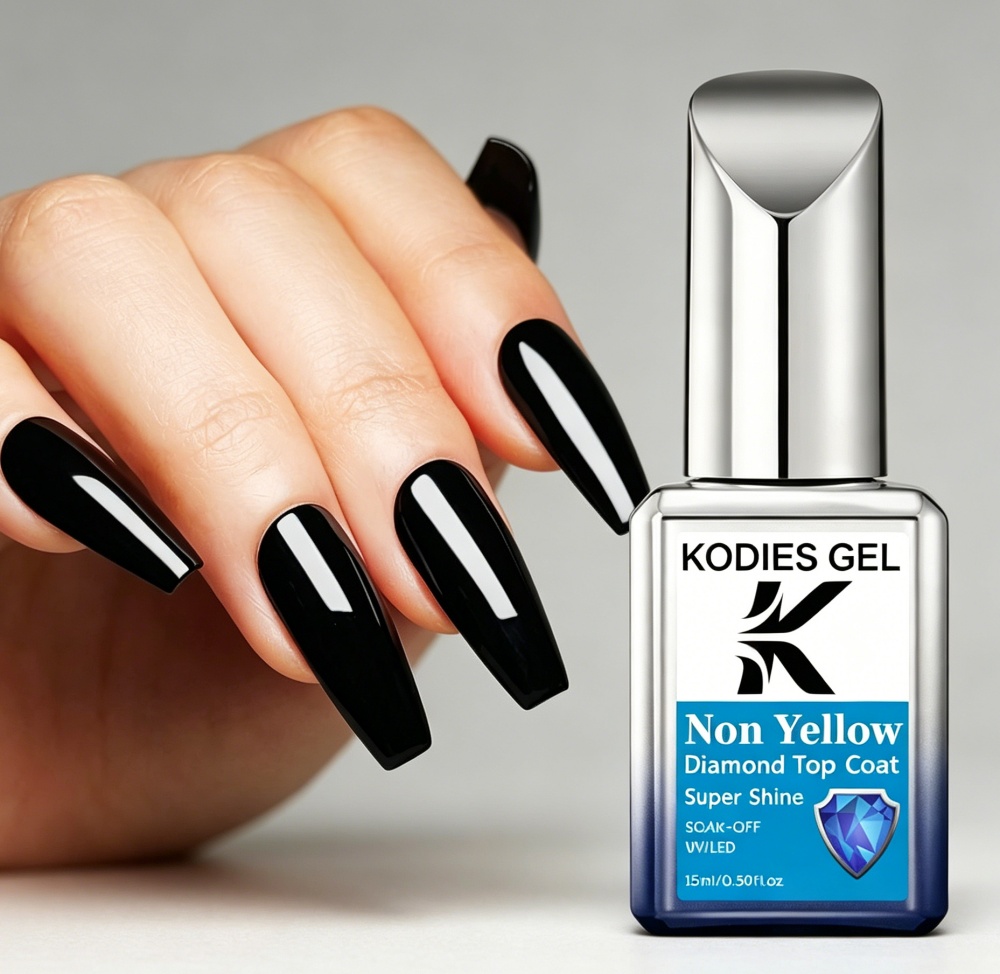 KODIES GEL Non Yellow Top Coat - огляд і ціна Nail Art Yellow