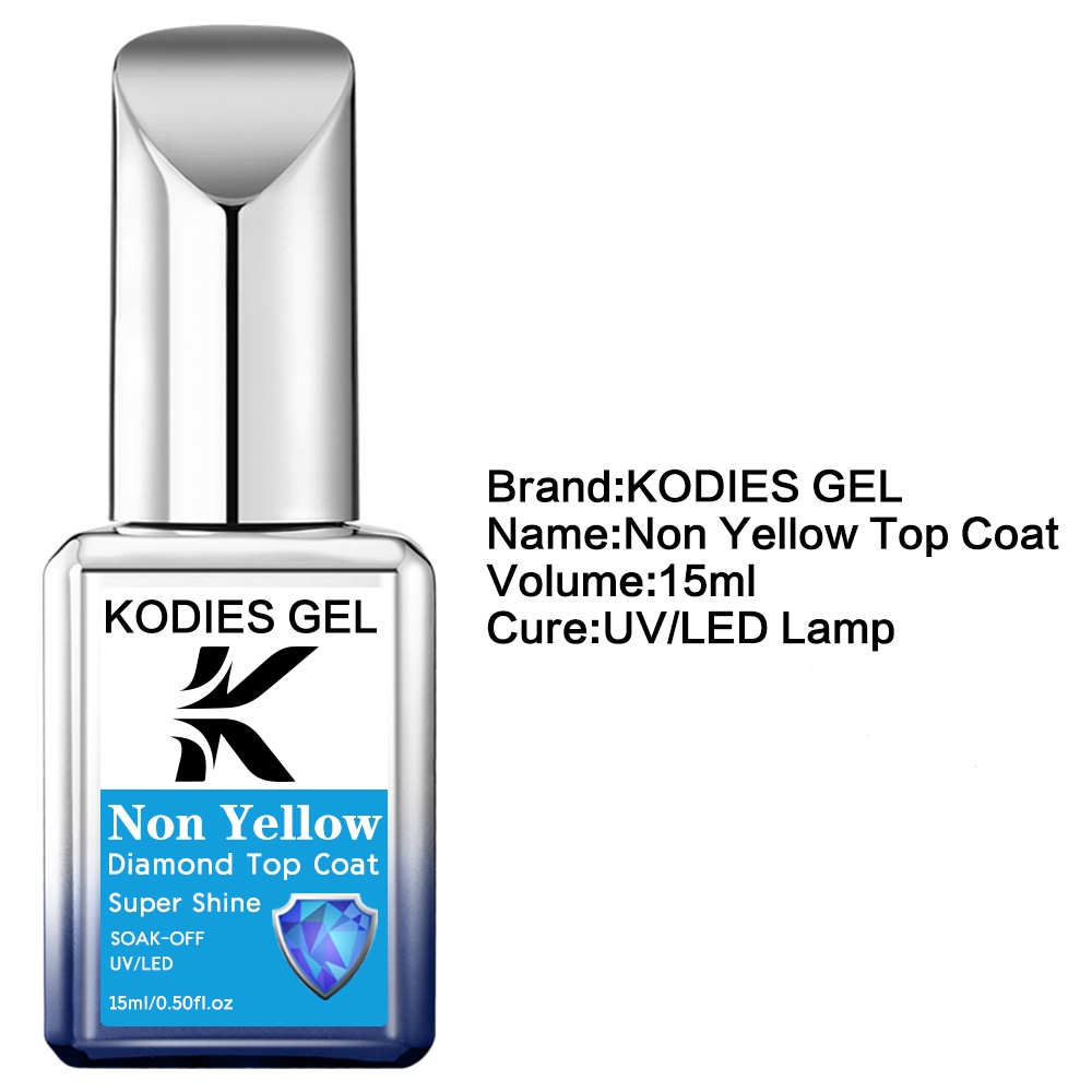 KODIES GEL Non Yellow Top Coat - огляд і ціна Nail Art Yellow