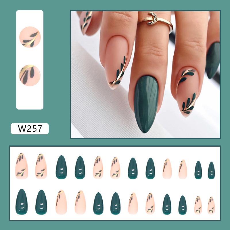 24P/Set Medium-length Almond P - огляд і ціна Nail Art Pink
