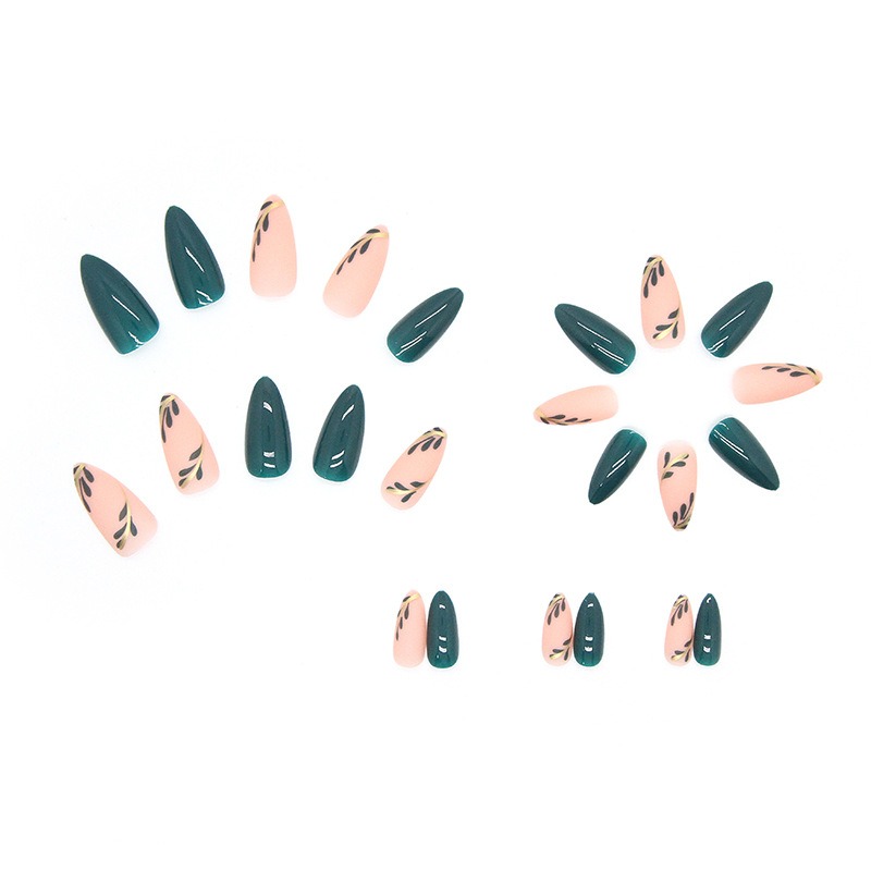 24P/Set Medium-length Almond P - огляд і ціна Nail Art Pink