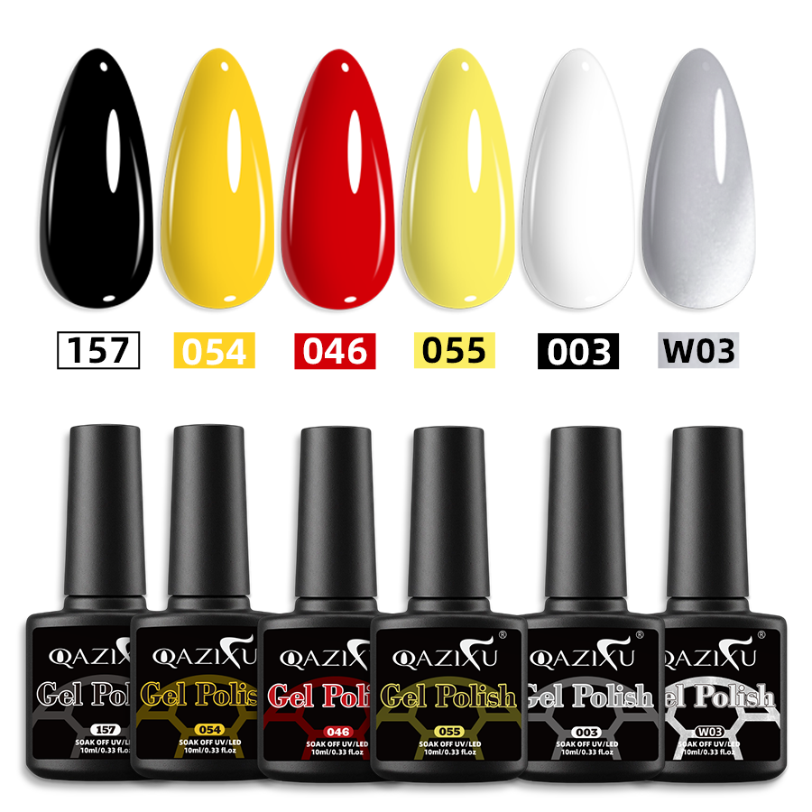 QAZIXU 1/6 Pcs Team Colors Gel - огляд і ціна Nail Art Yellow