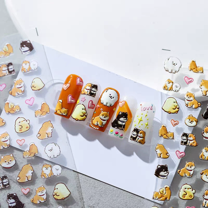 Cute Cartoon Yellow Duck & Dog - огляд і ціна Nail Art Yellow
