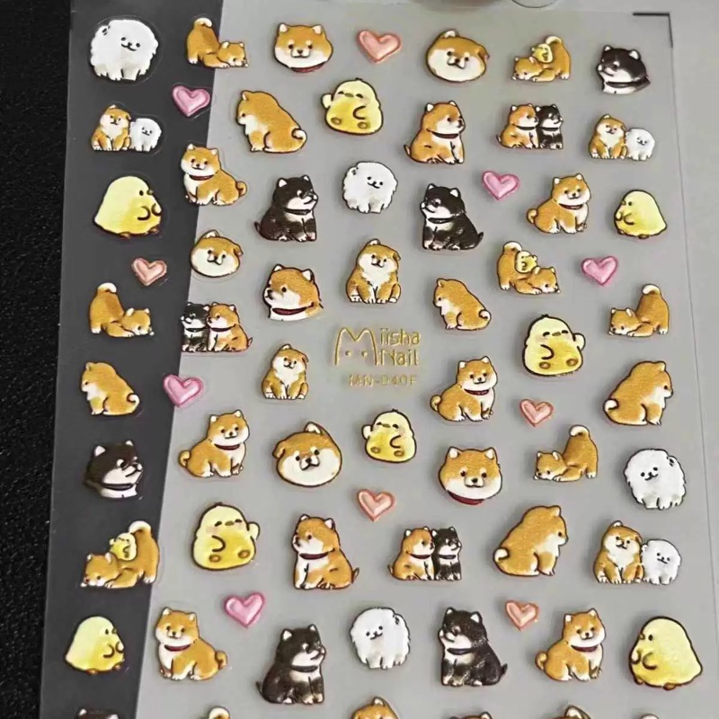 Cute Cartoon Yellow Duck & Dog - огляд і ціна Nail Art Yellow