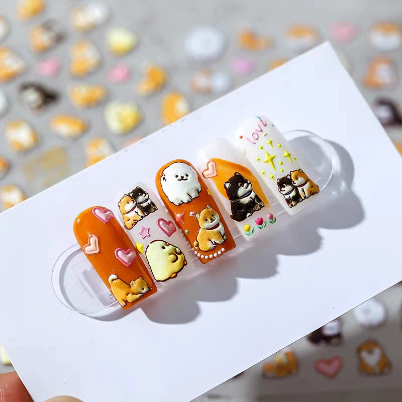 Cute Cartoon Yellow Duck & Dog - огляд і ціна Nail Art Yellow