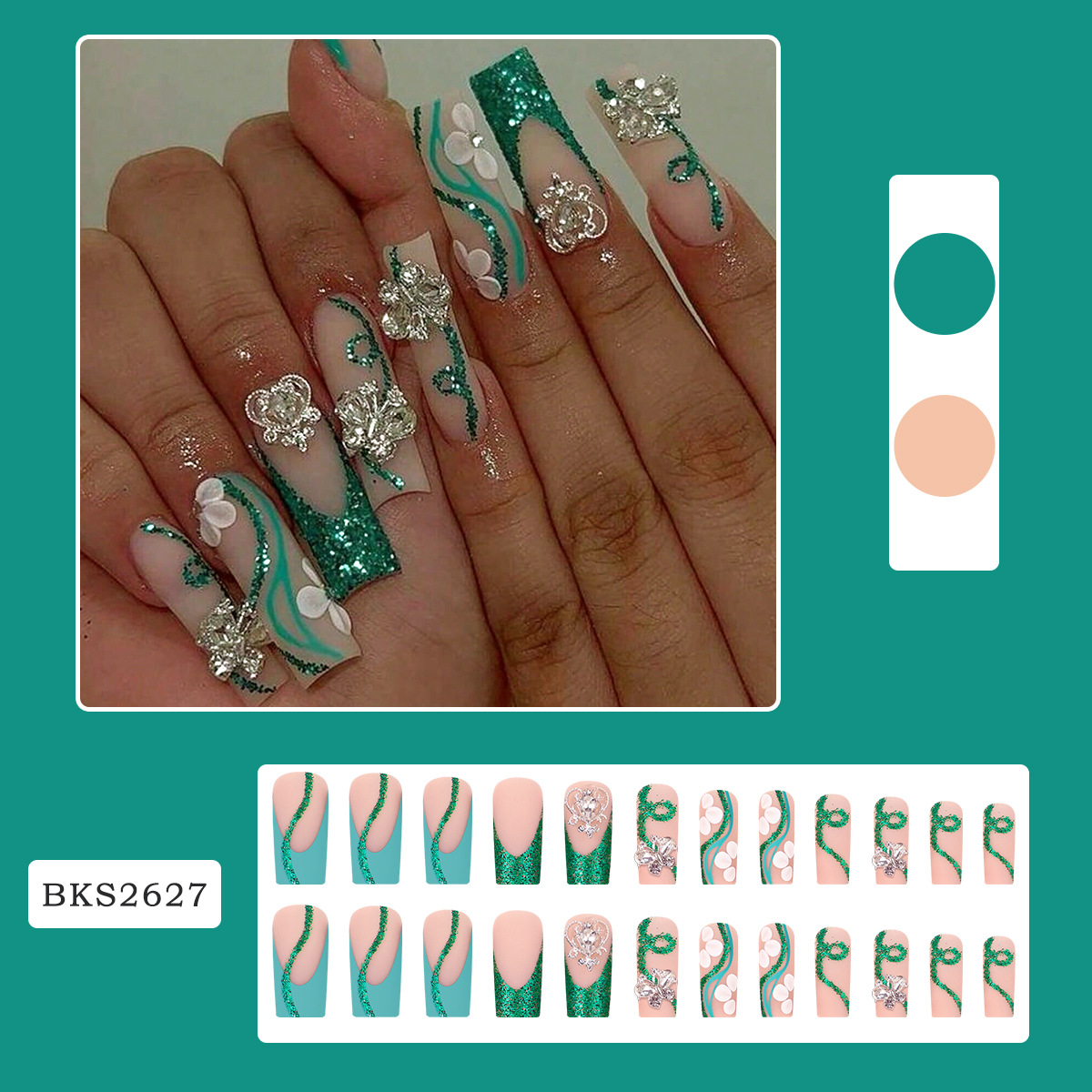 Long Coffin Press on Nails Bal - огляд і ціна Nail Art Press On
