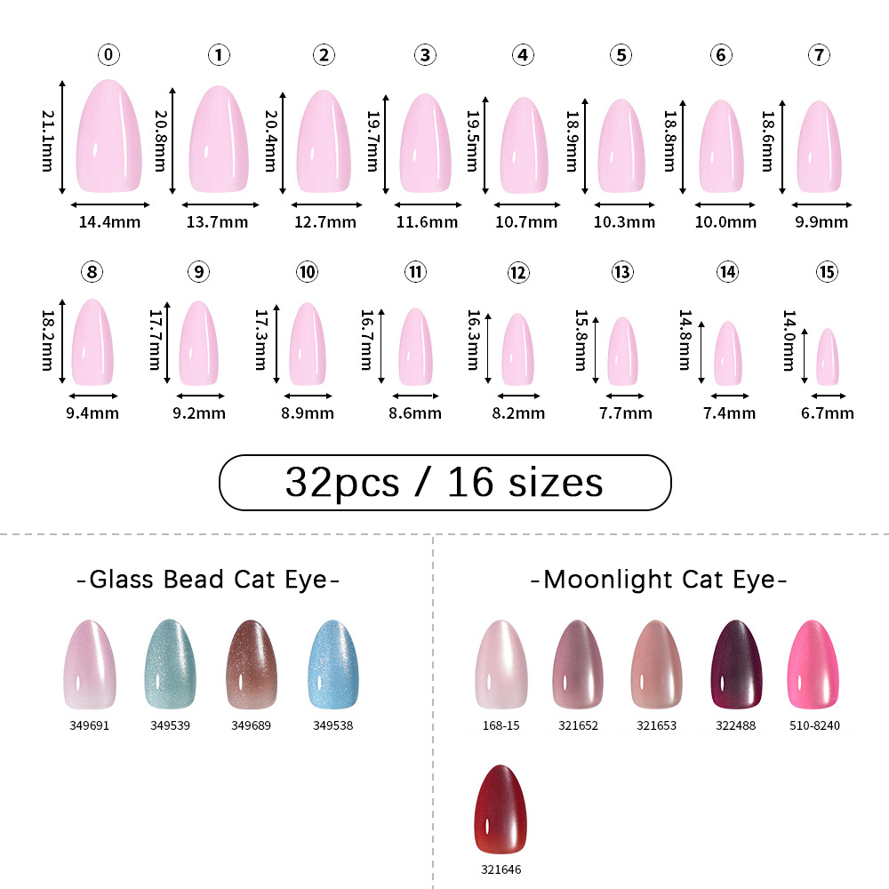 VITAGWX 32pcs Press on Nails A - огляд і ціна Nail Art Cat Eye