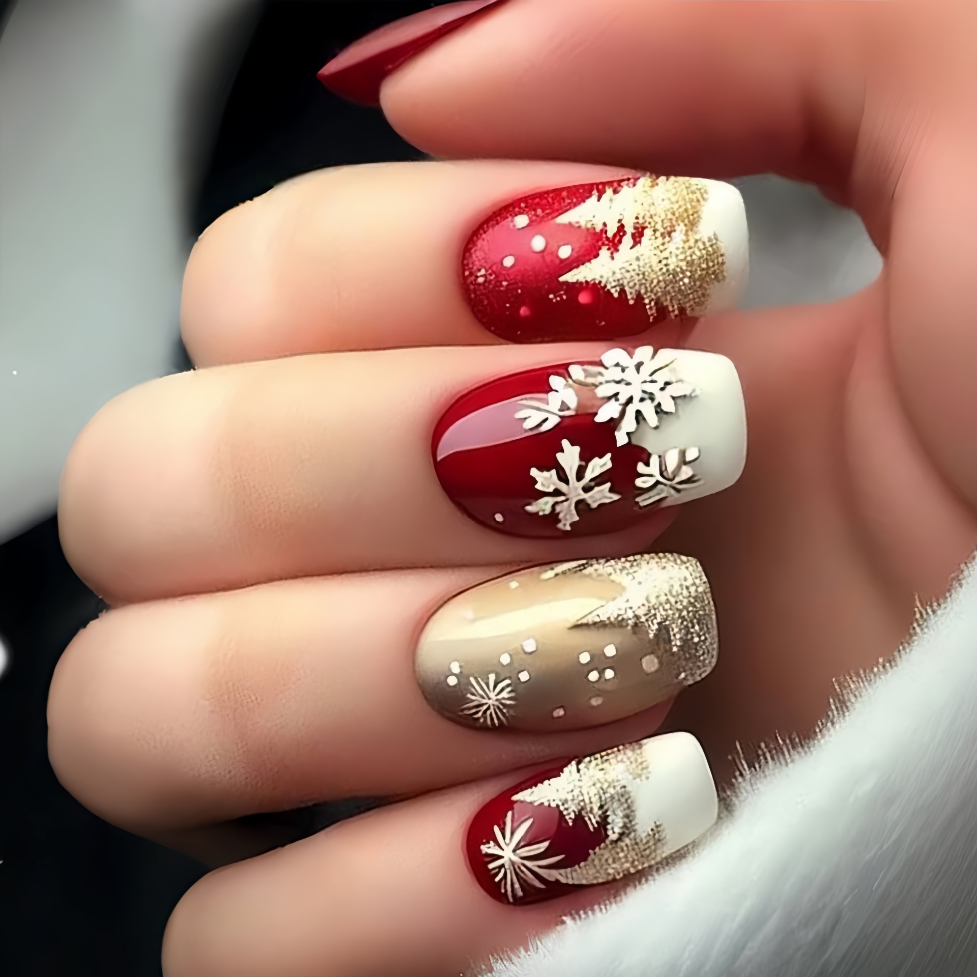 Medium fake nails for Christma - огляд і ціна Nail Art Press On