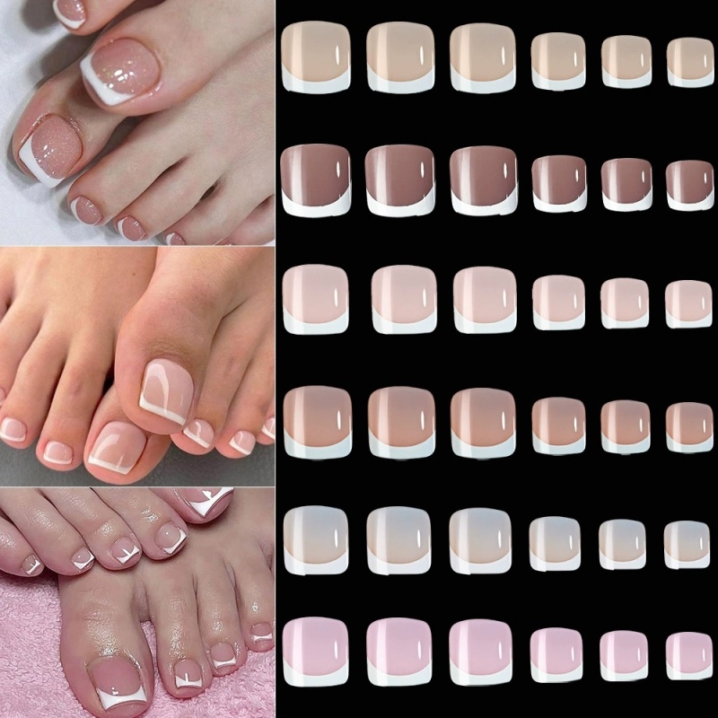 120pcs Square French Tips Toe  - огляд і ціна Nail Art Fake Nails