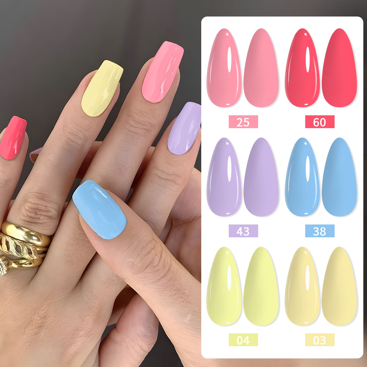 6-piece nail polish set, avail - огляд і ціна Nail Art Yellow