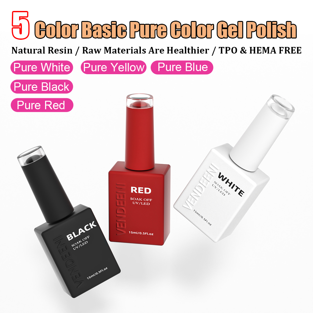 Vendeeni 5 Colors Basic Pure C - огляд і ціна Nail Art Yellow