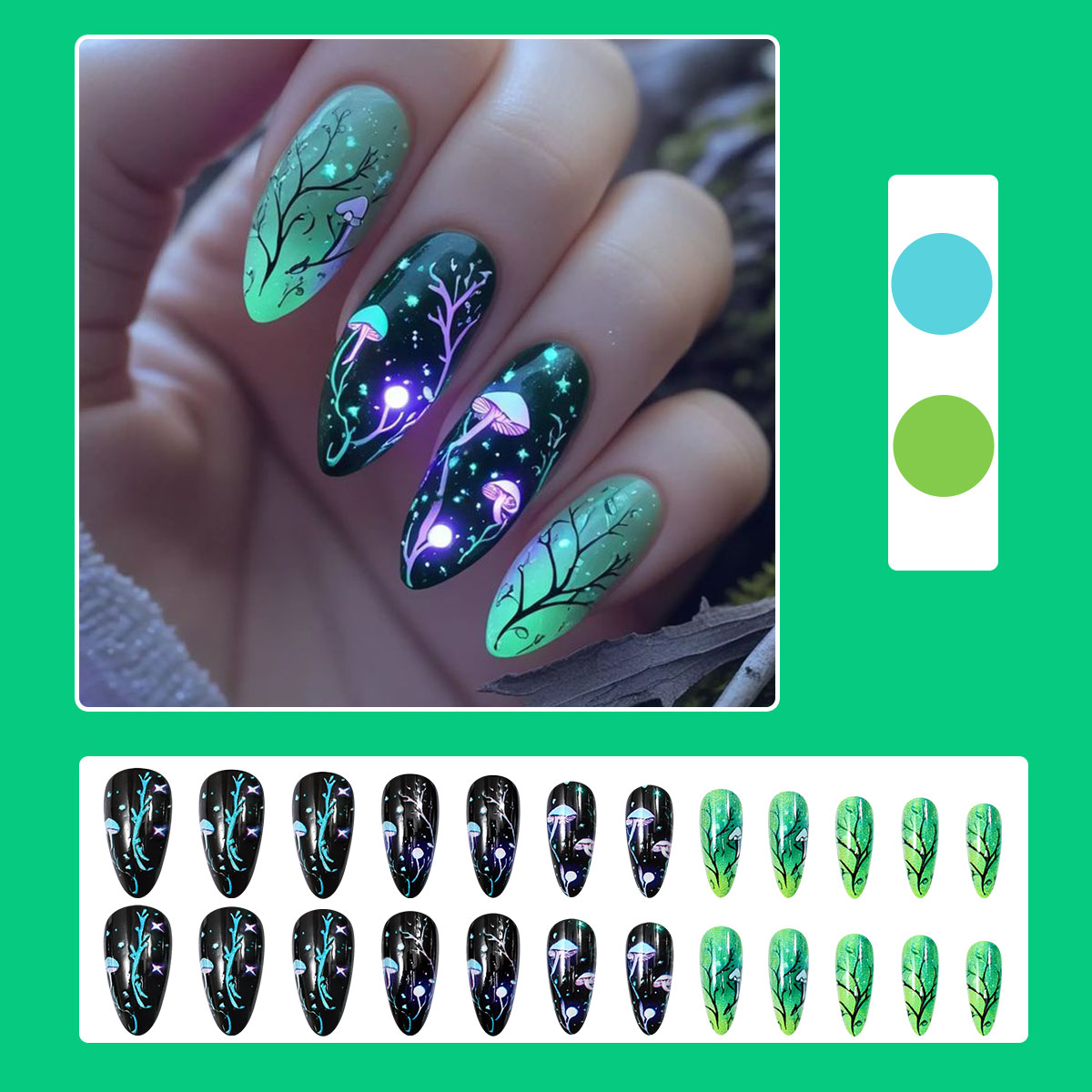 Almond Press on Nails Mushroom - огляд і ціна Nail Art Press On