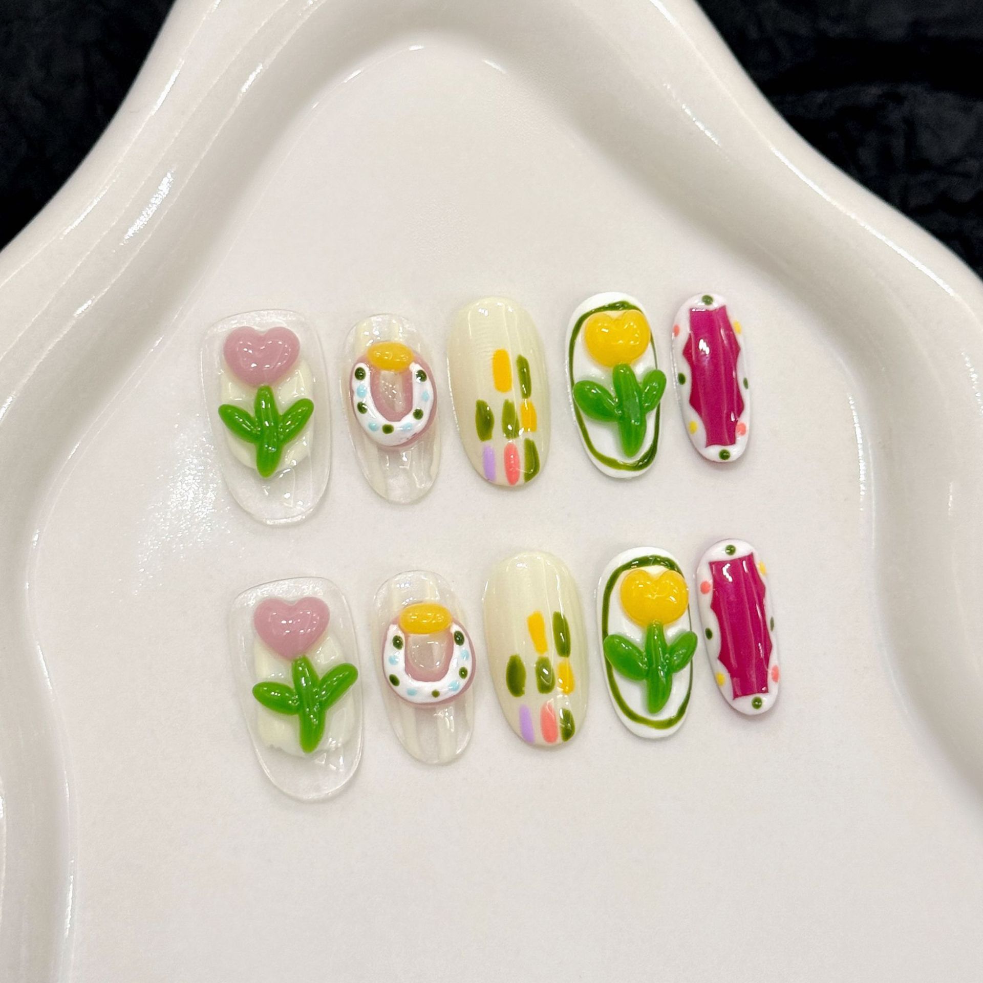 10pcs Handmade Press on Nails  - огляд і ціна Nail Art Cat Eye