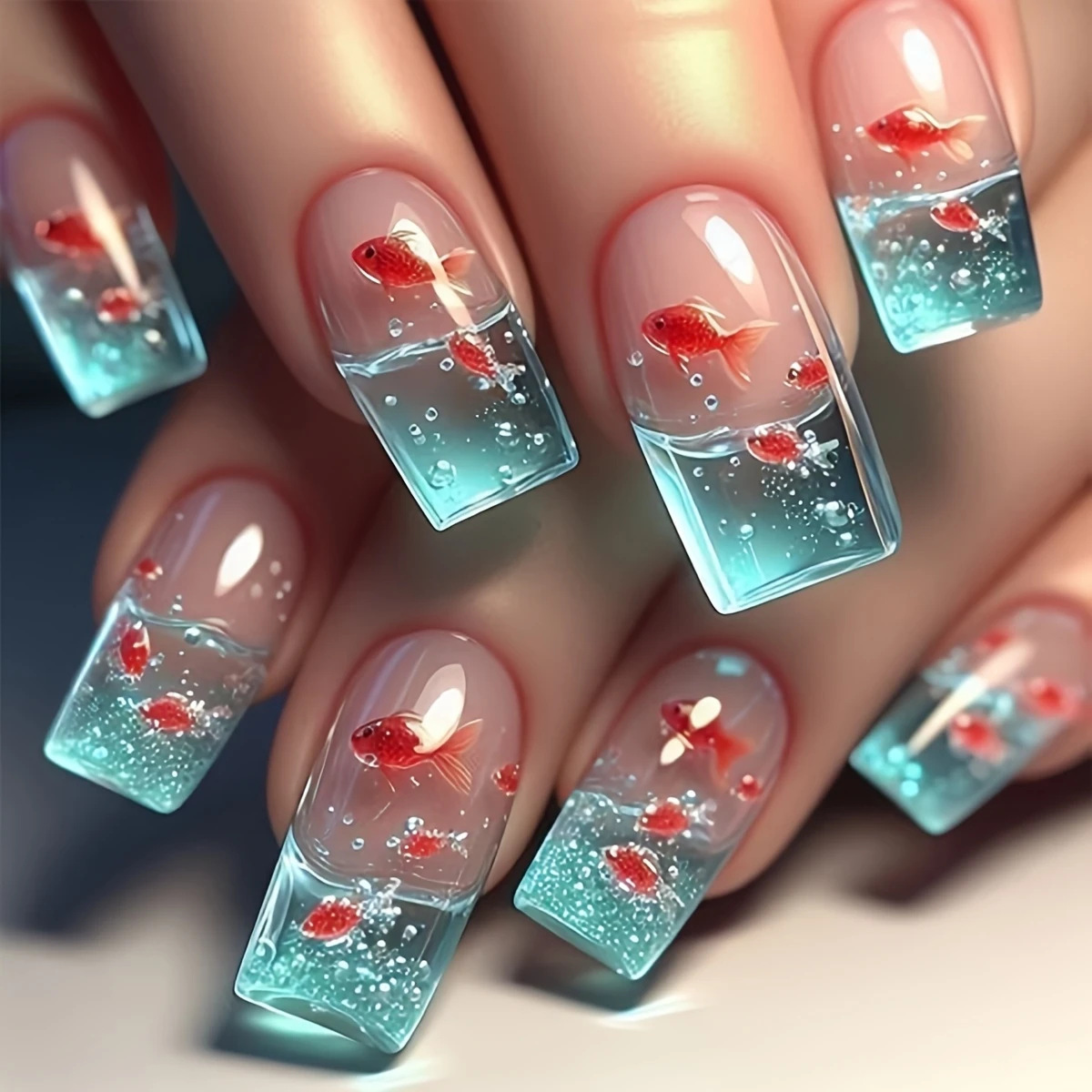 Medium long Square fake nails  - огляд і ціна Nail Art Yellow