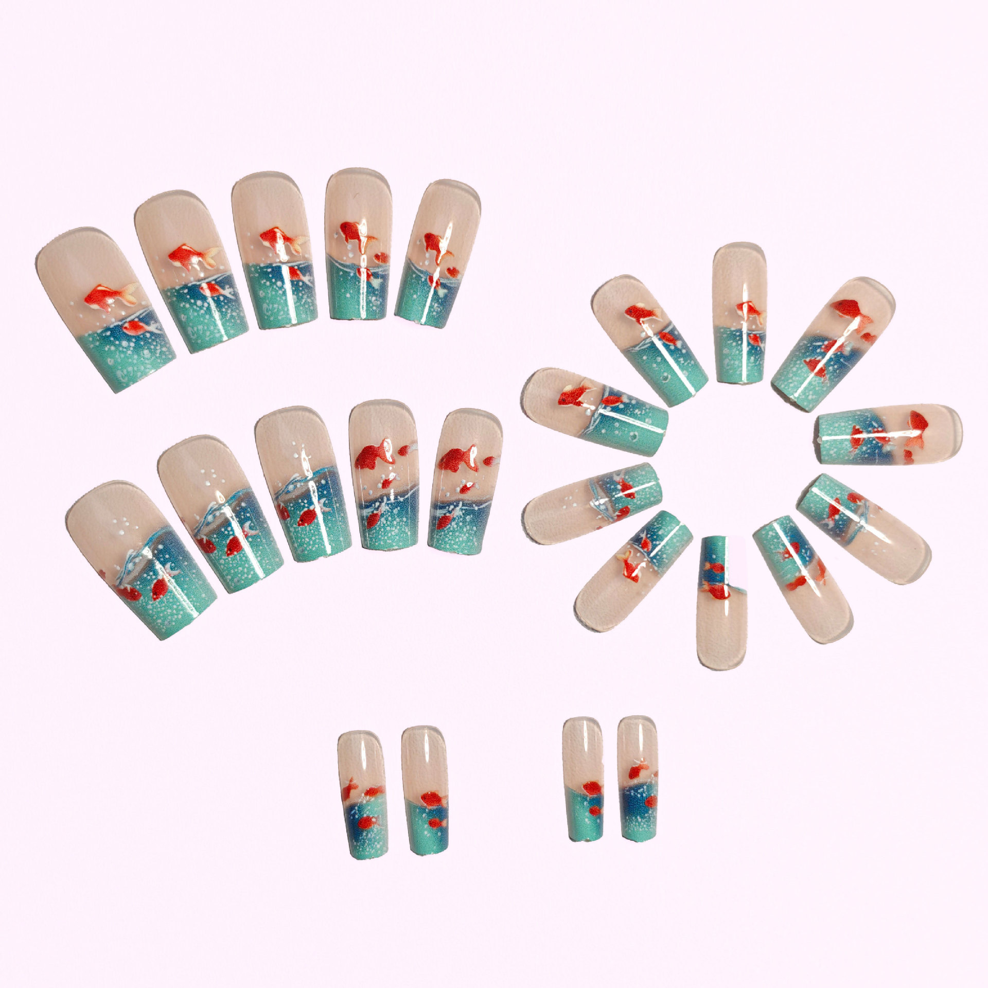 Medium long Square fake nails  - огляд і ціна Nail Art Yellow