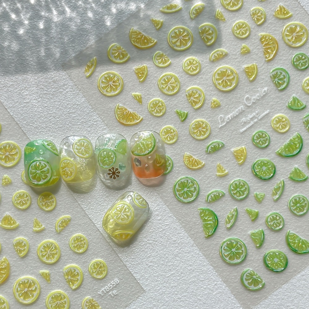 Summer Fruit Nail Stickers 5D  - огляд і ціна Nail Art Yellow