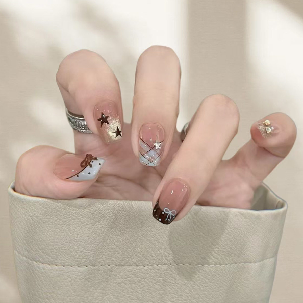 24Pcs Autumn Style Mid-length  - огляд і ціна Nail Art Cat Eye
