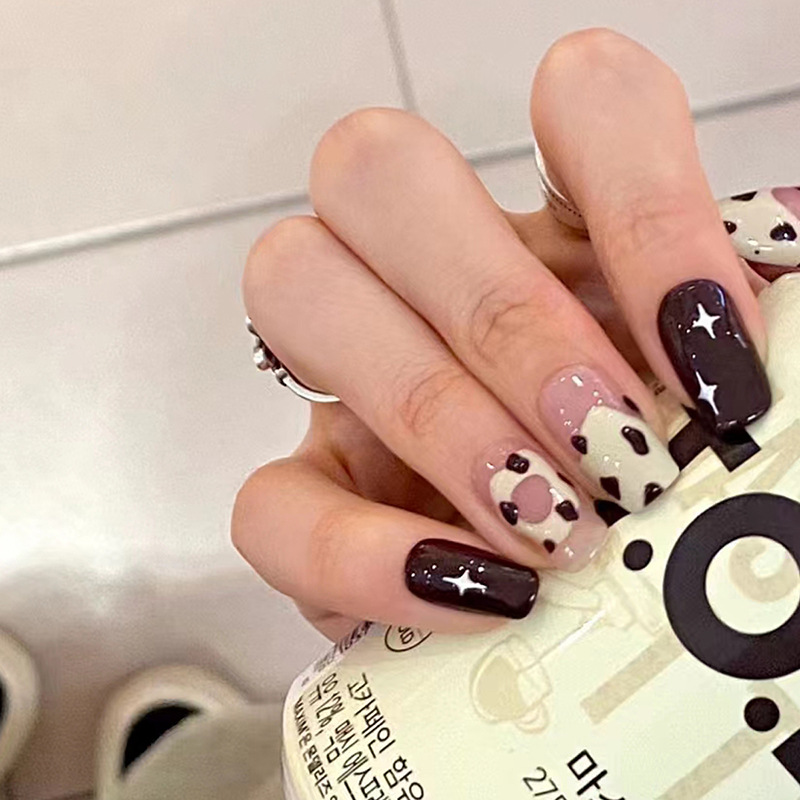 24Pcs Autumn Style Mid-length  - огляд і ціна Nail Art Cat Eye