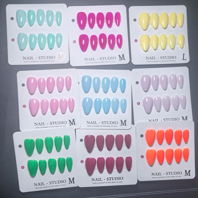 10pcs Almond Press on Nails Ha - огляд і ціна Nail Art Yellow