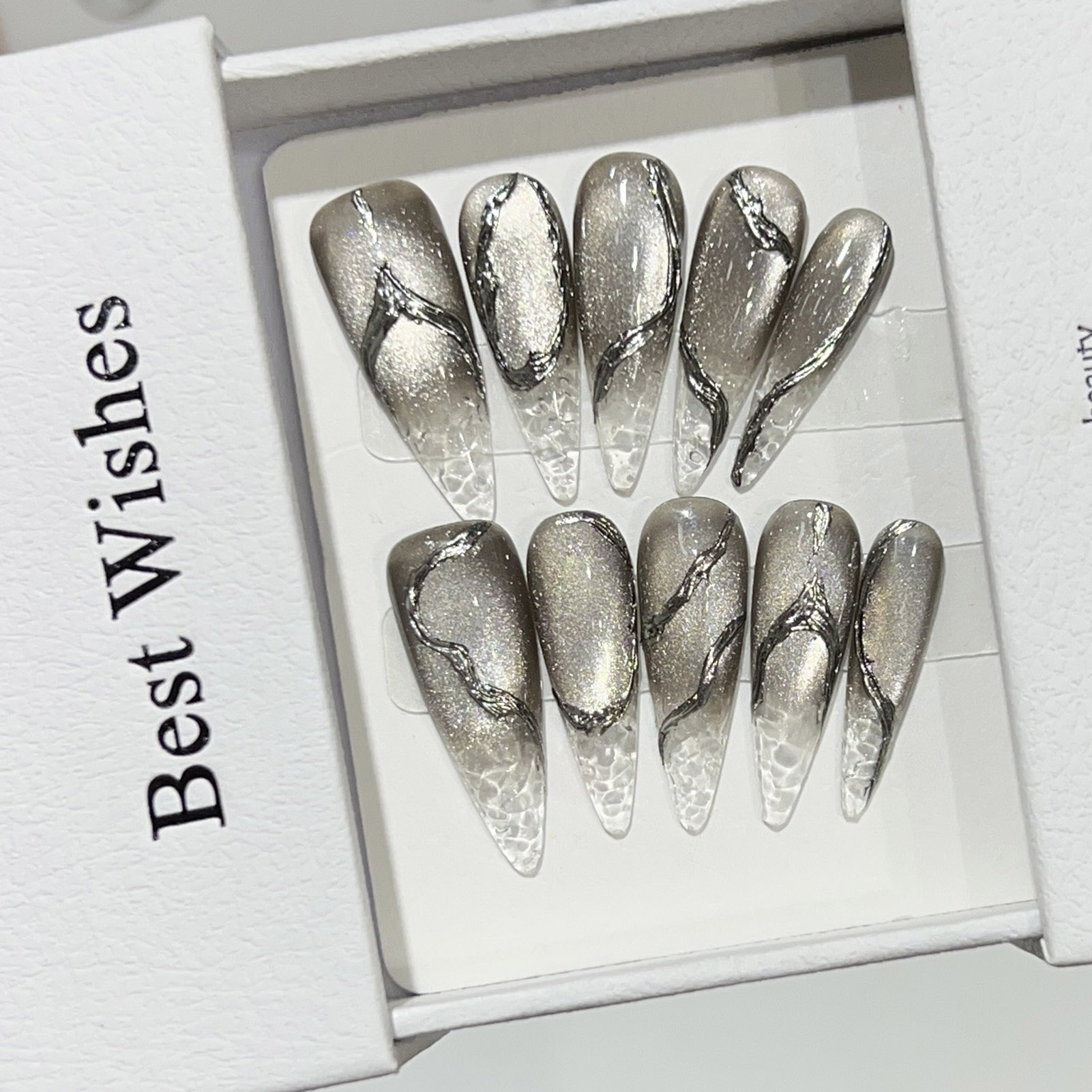 10pcs Halloween False Nails Re - огляд і ціна Nail Art Cat Eye