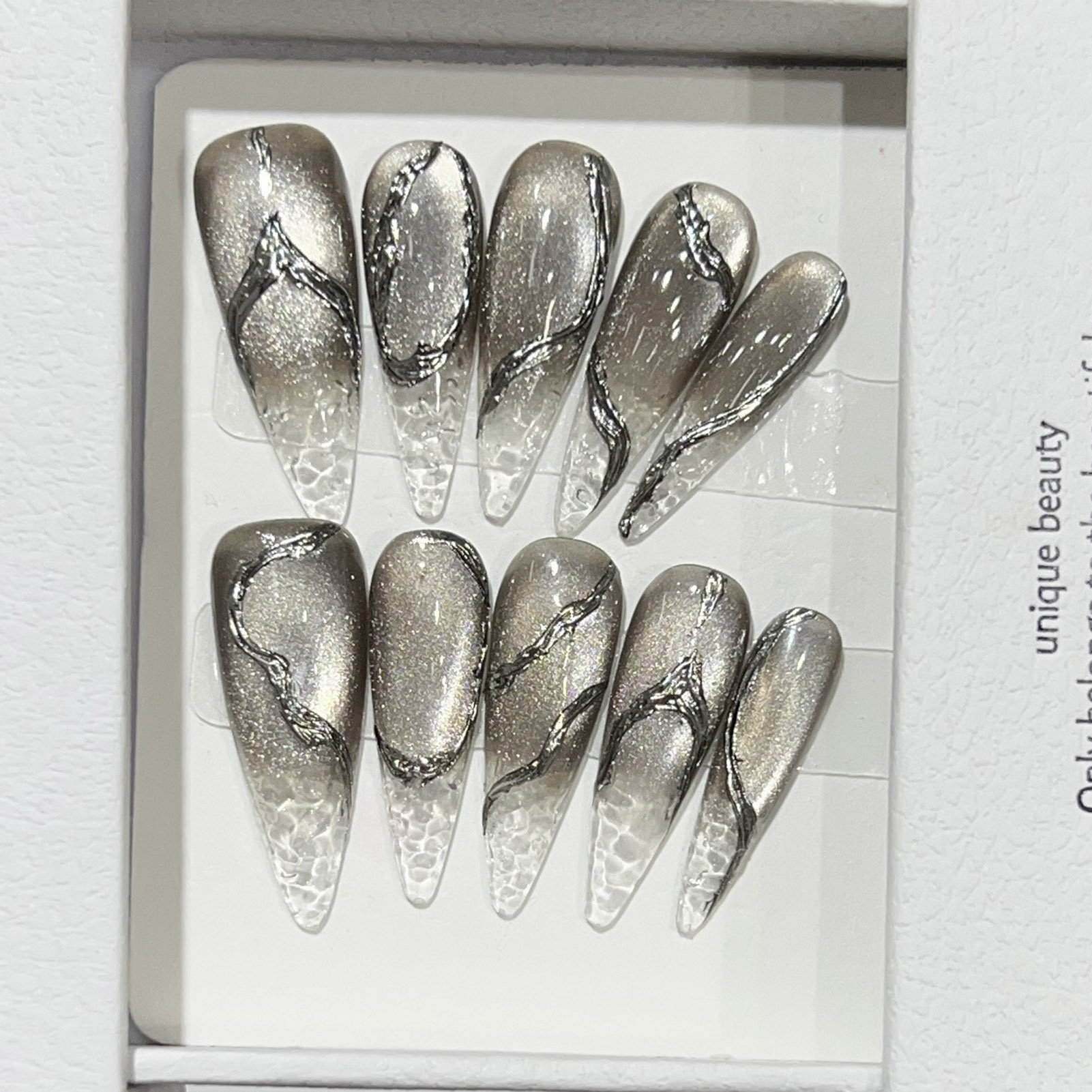 10pcs Halloween False Nails Re - огляд і ціна Nail Art Cat Eye