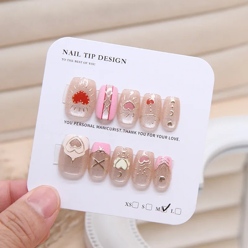 10Pcs Women Cats Eye Handmade  - огляд і ціна Nail Art Xs