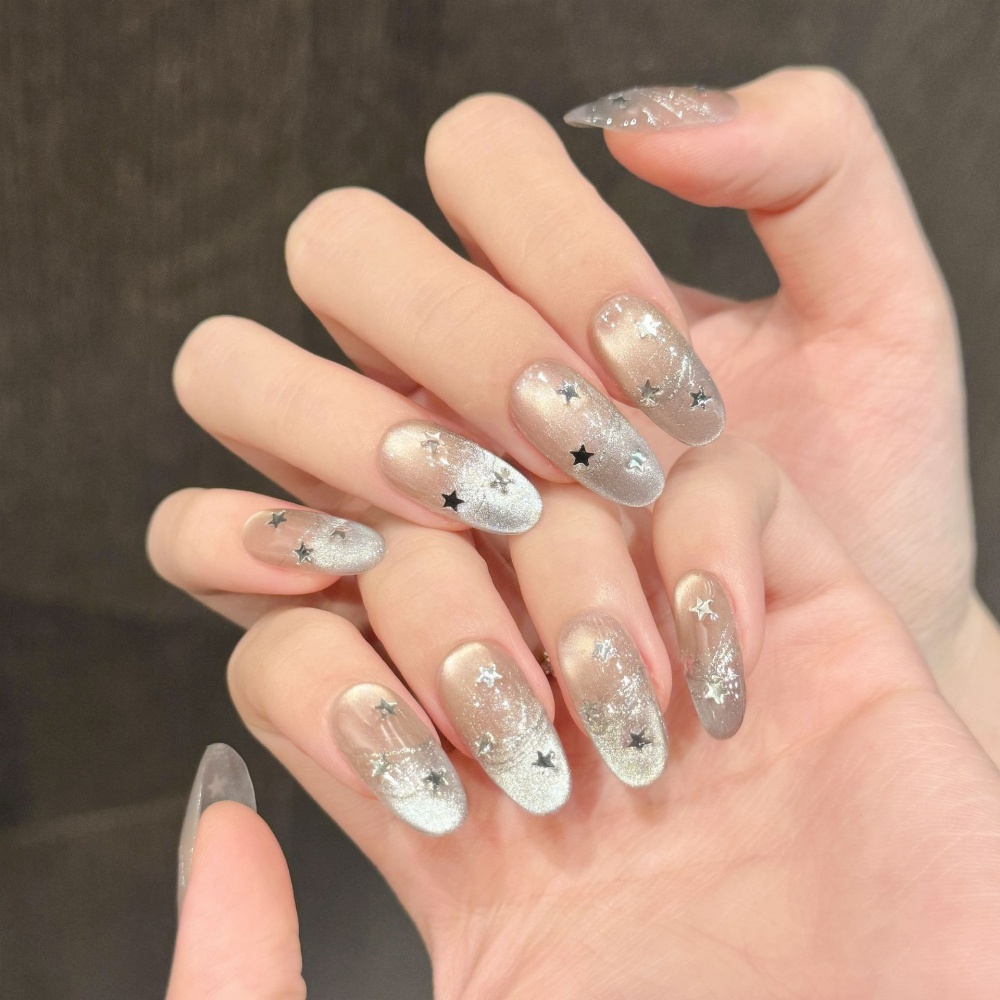 10pcs Cat's Eye Handmade Fake  - огляд і ціна Nail Art Pink