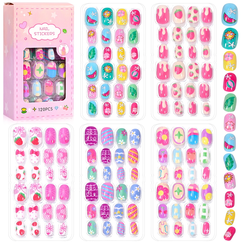 120-Piece 5-Set Candy Kids Pre - огляд і ціна Nail Art Fake Nails