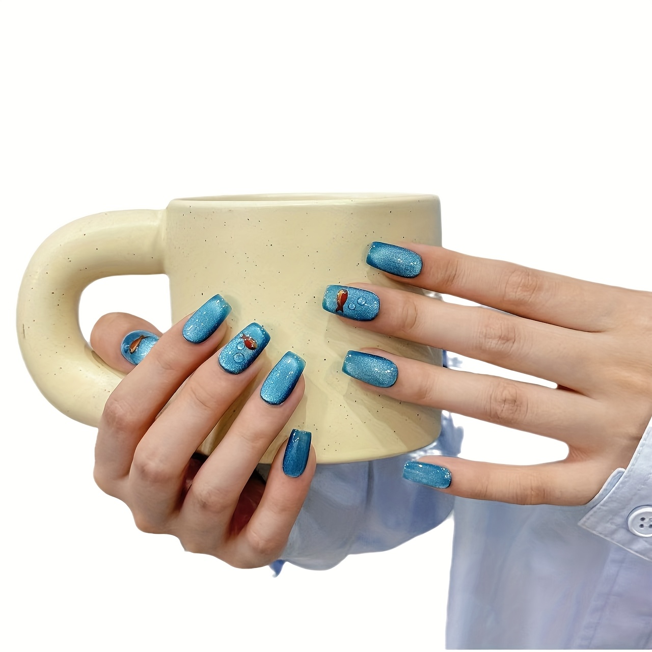 10pcs high-end Pure handmade w - огляд і ціна Nail Art Yellow