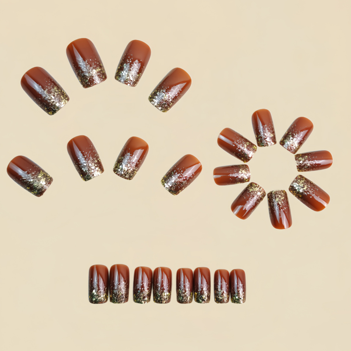 Short Medium fake nails Gradie - огляд і ціна Nail Art Press On