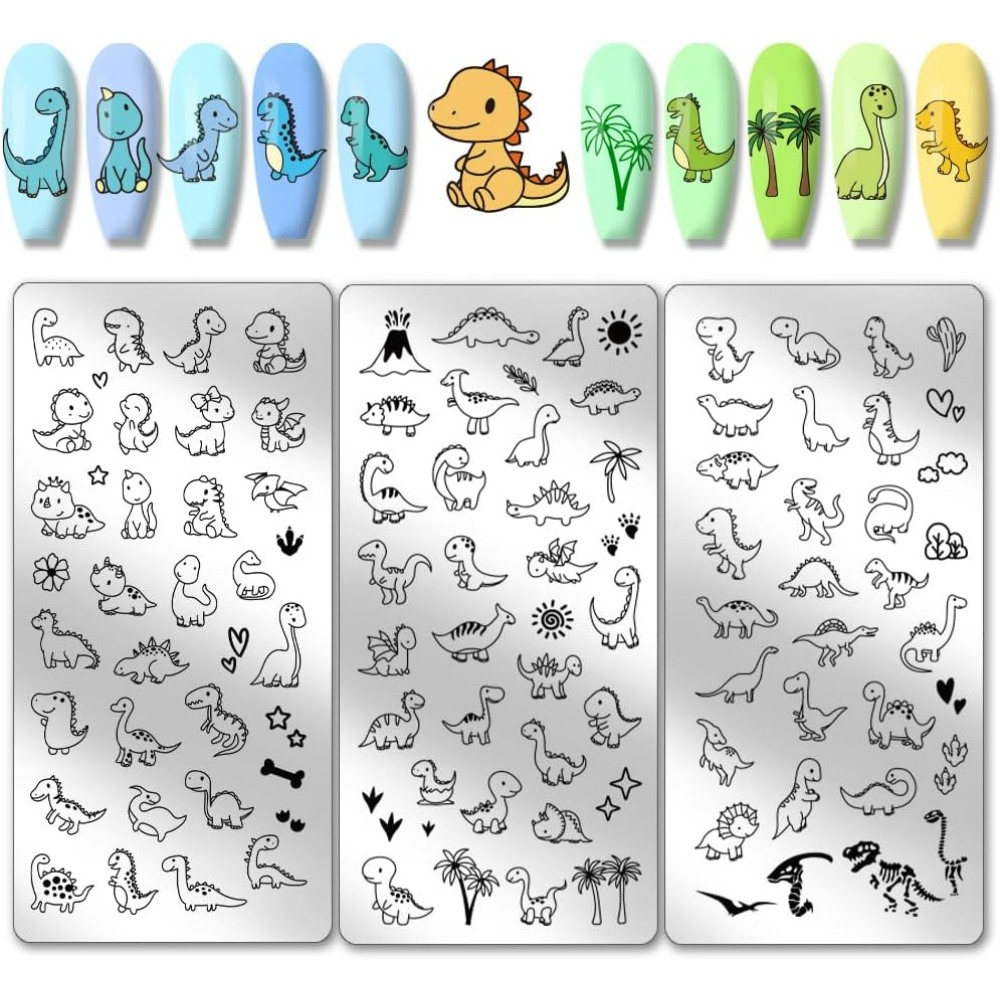 3pcs Dinosaur Nail Stamping Pl - огляд і ціна Nail Art Love