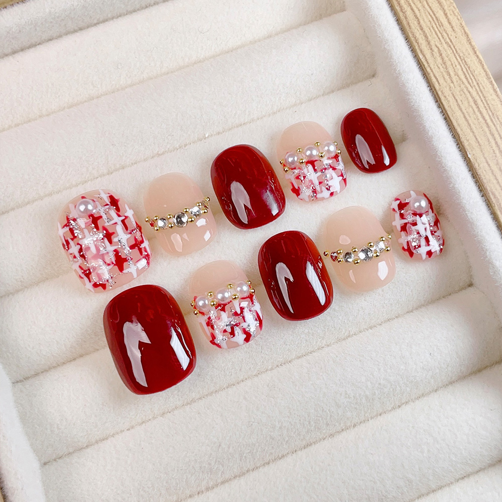 10pcs Short Square Round Handm - огляд і ціна Nail Art Press On