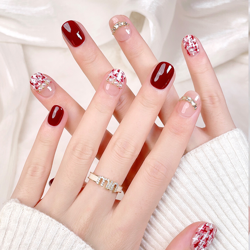 10pcs Short Square Round Handm - огляд і ціна Nail Art Press On