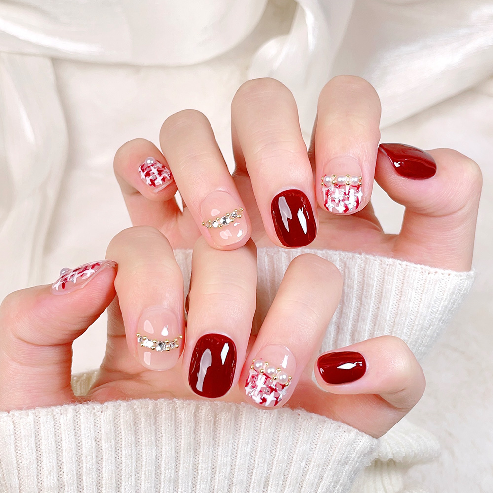 10pcs Short Square Round Handm - огляд і ціна Nail Art Press On