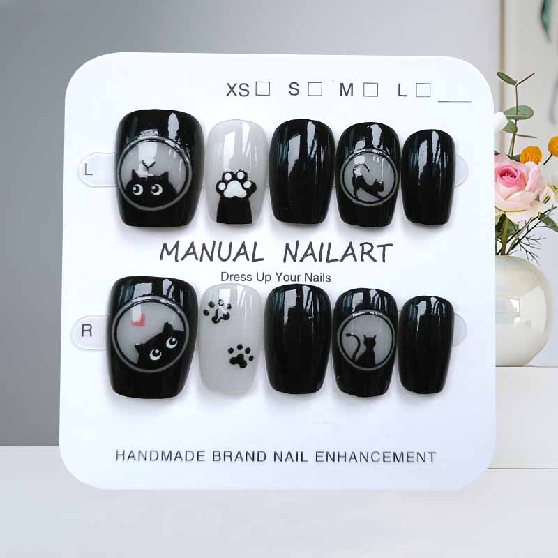 10Pcs Cute Cartoon Black Cat a - огляд і ціна Nail Art Cat Eye