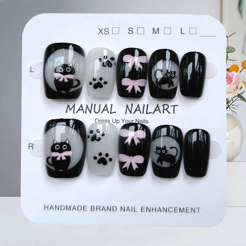 10Pcs Cute Cartoon Black Cat a - огляд і ціна Nail Art Cat Eye