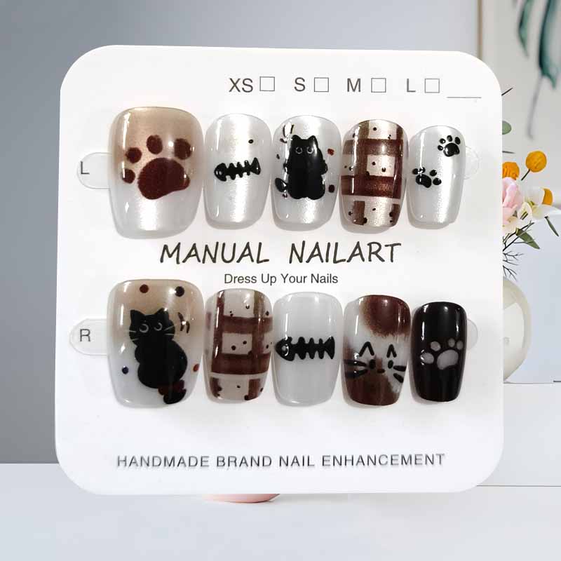 10Pcs Cute Cartoon Black Cat a - огляд і ціна Nail Art Cat Eye
