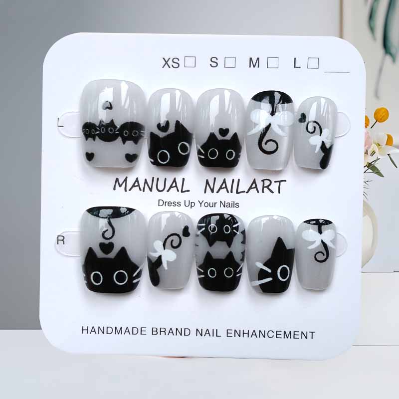 10Pcs Cute Cartoon Black Cat a - огляд і ціна Nail Art Cat Eye