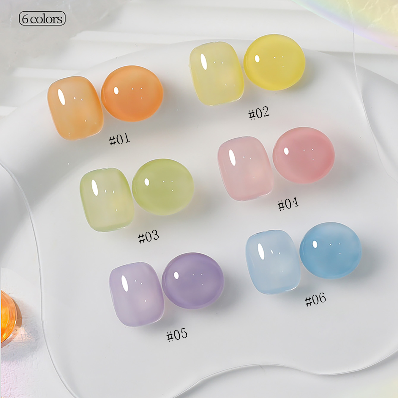 1-6pcs PSK New Macaron Candy O - огляд і ціна Nail Art Yellow
