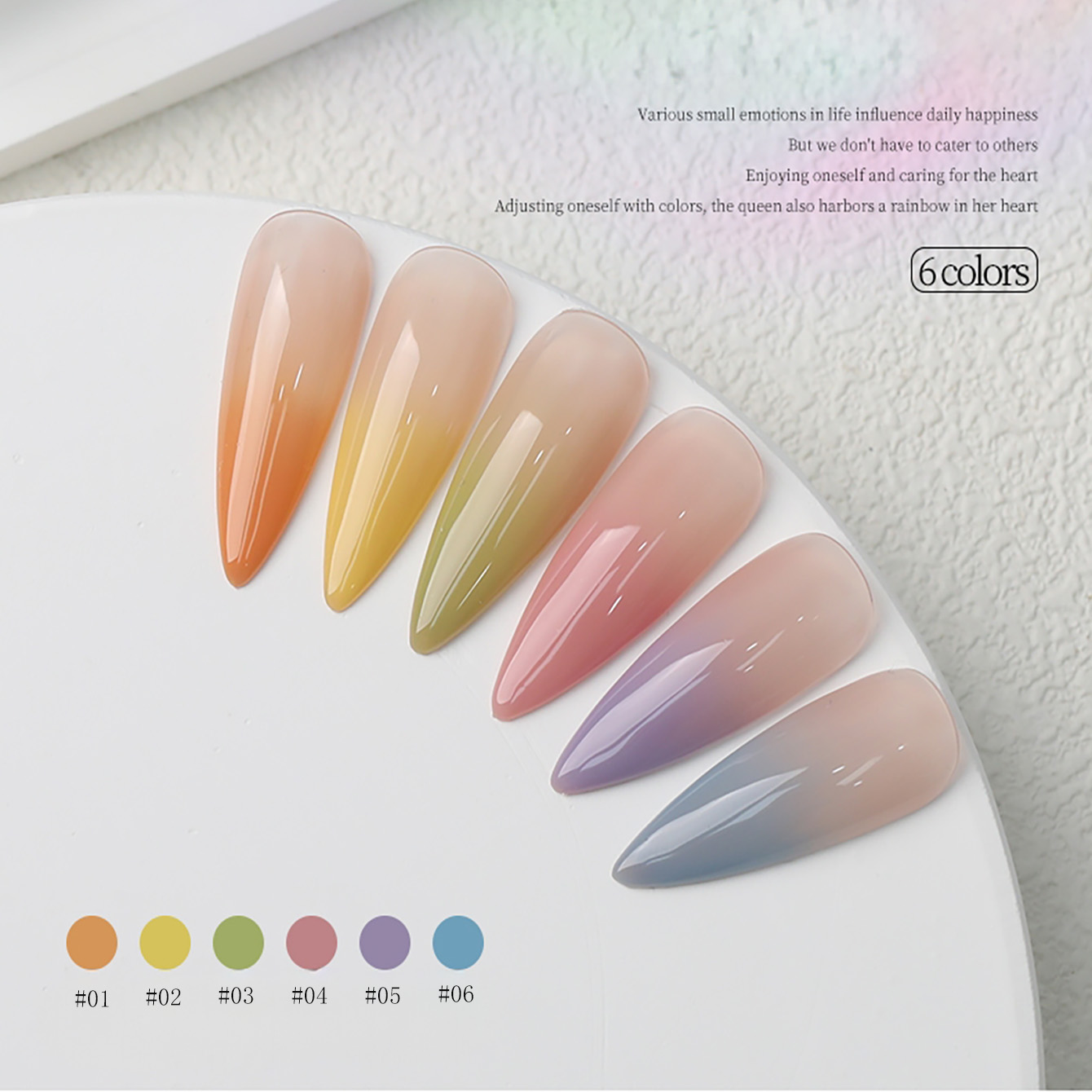 1-6pcs PSK New Macaron Candy O - огляд і ціна Nail Art Yellow